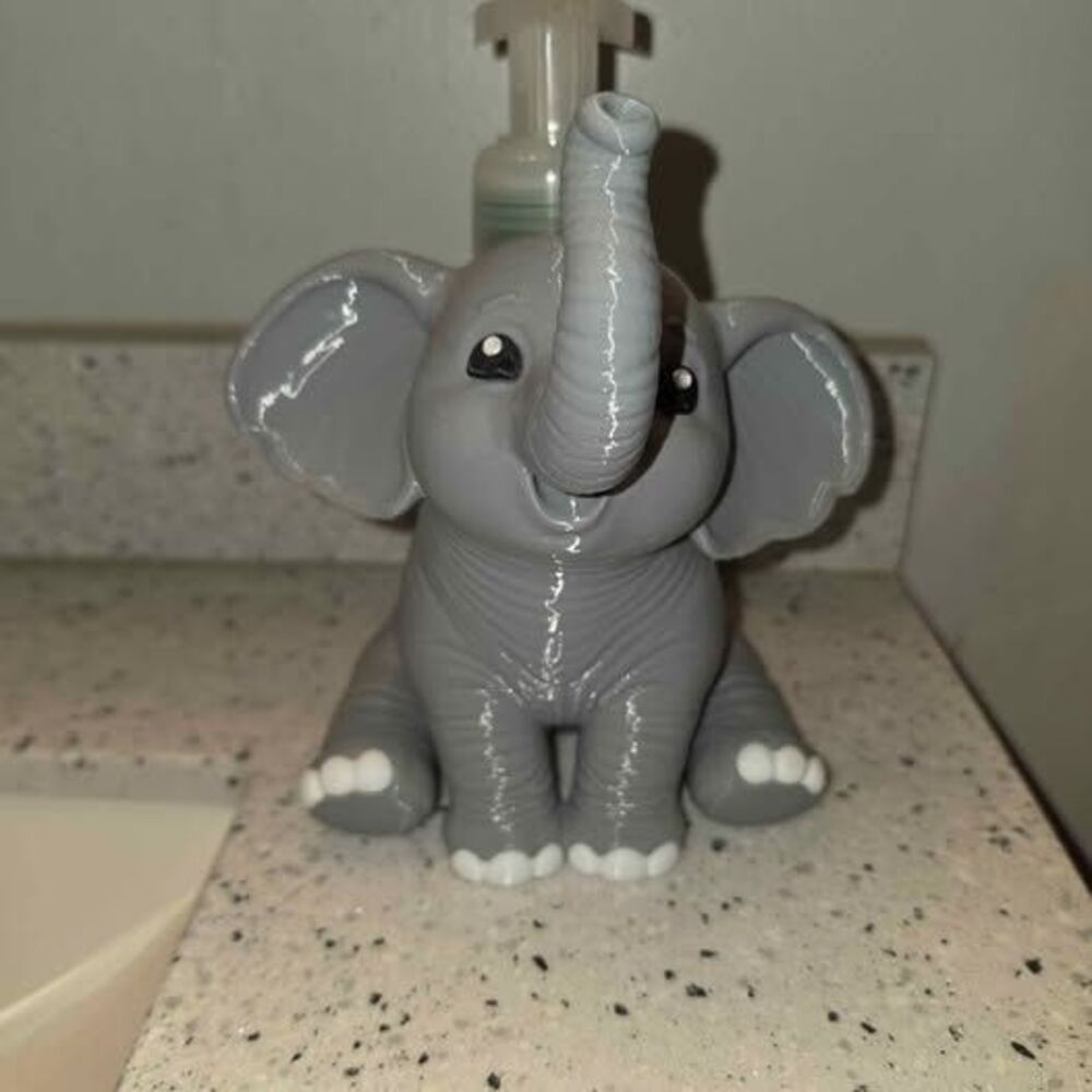 Cute Gray Elephant Soap Dispenser - Kids Bathroom Decor